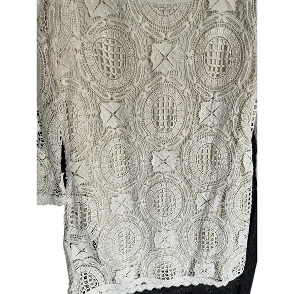French Connection Lark Rise Lace Dress Scalloped Crochet Trim Size 4 Cream - Picture 5 of 9